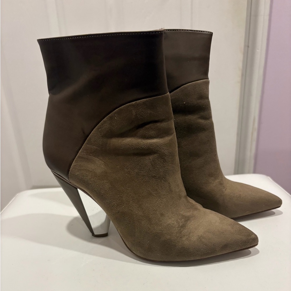 LARA Two-Tone Brown Heeled Boots